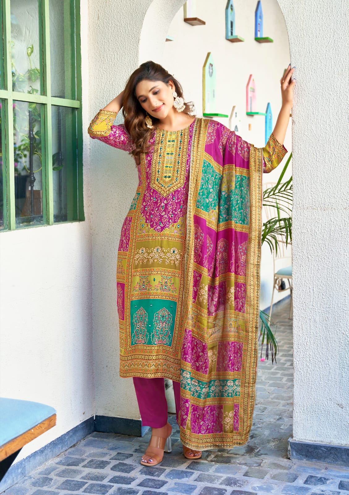 Mahira By Ossm Viscose Muslin Printed Readymade Suits Wholesale Online